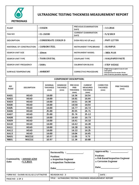 minimum pipe wall thickness for ultrasonic testing|ultrasonic thickness testing procedure pdf.